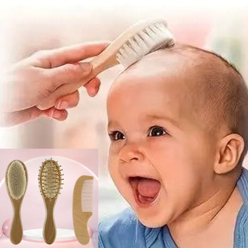 KOBY™- Ensemble de Brosses en bois pour bébé et enfant - Authentique bébé