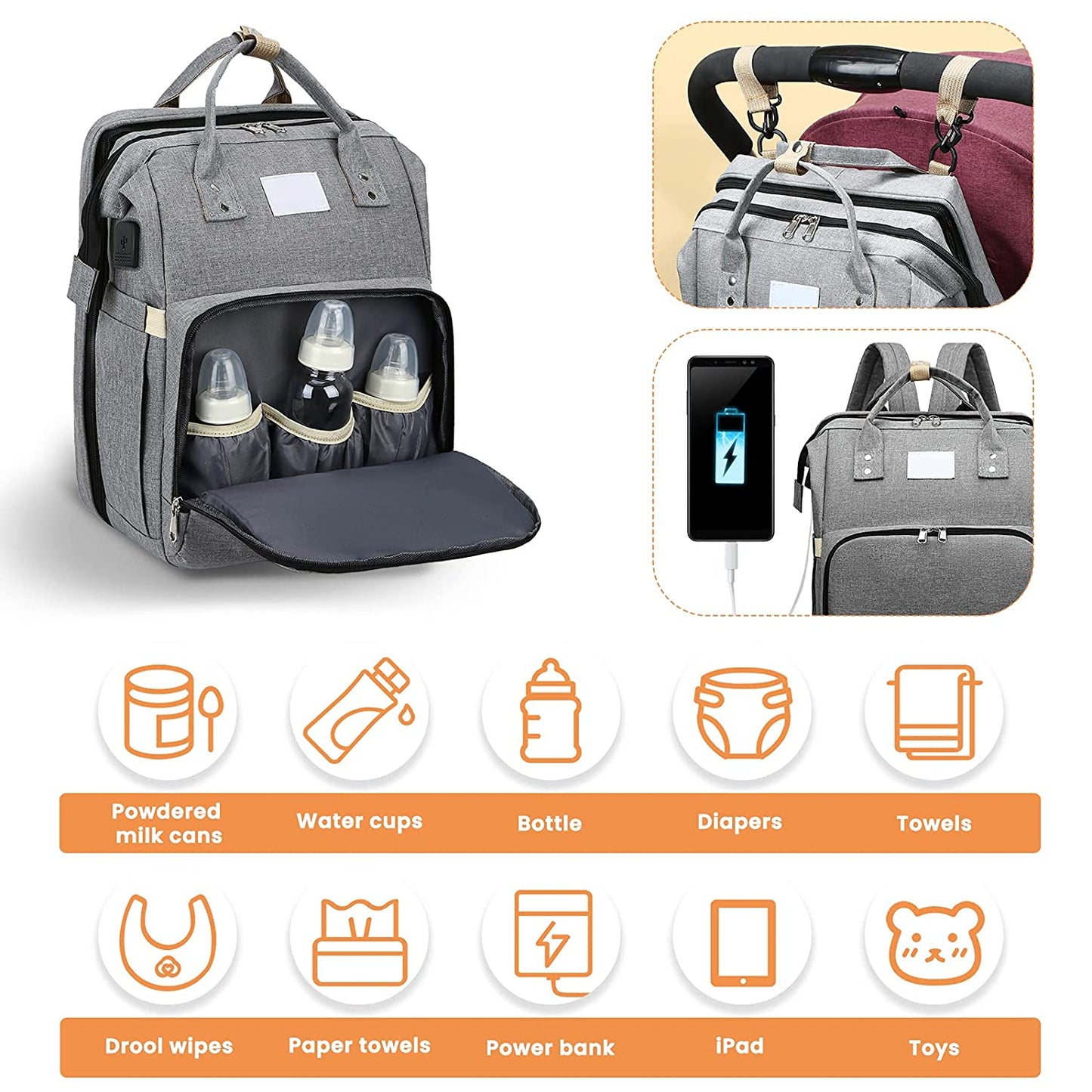 Sac à langer portatif | Berceau de voyage BabyNappy™ - Authentique bébé
