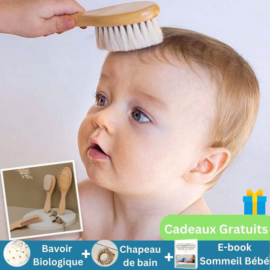 KOBY™- Ensemble de Brosses en bois pour bébé et enfant - Authentique bébé