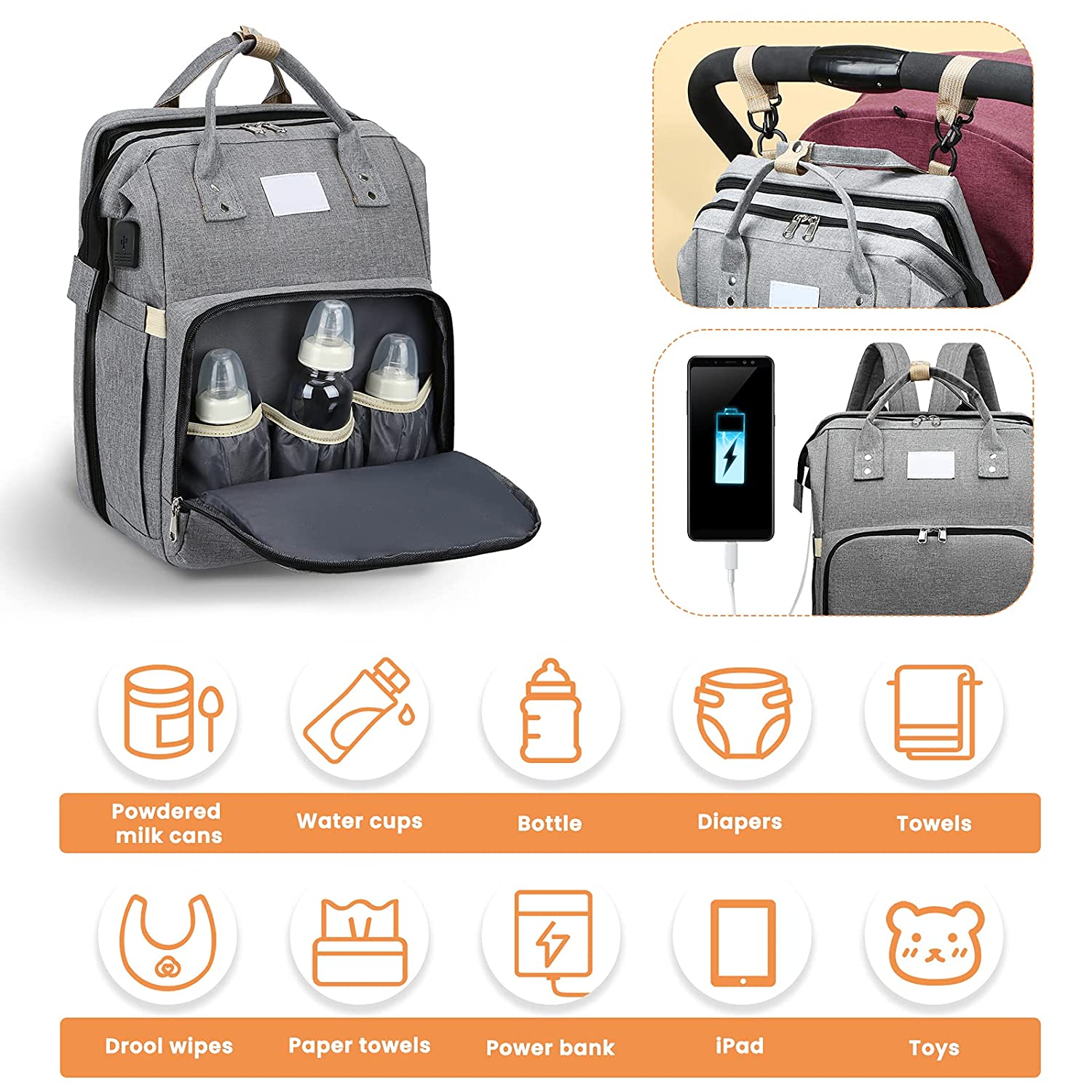 Sac à langer portatif | Berceau de voyage BabyNappy™ - Authentique bébé