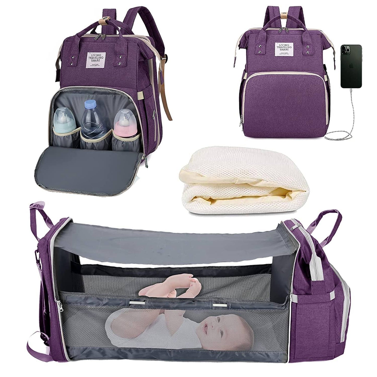Sac à langer portatif | Berceau de voyage BabyNappy™ - Authentique bébé