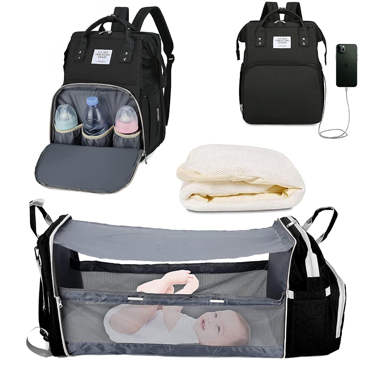 Sac à langer portatif | Berceau de voyage BabyNappy™ - Authentique bébé