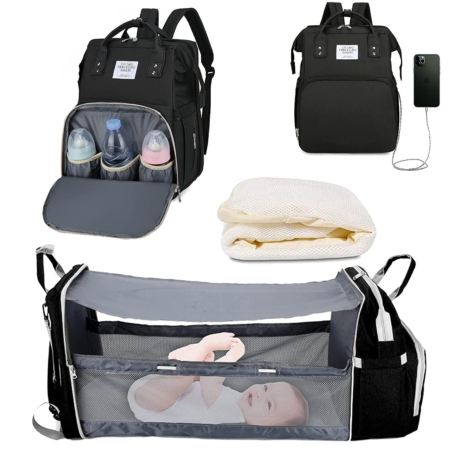 Sac à langer portatif | Berceau de voyage BabyNappy™ - Authentique bébé