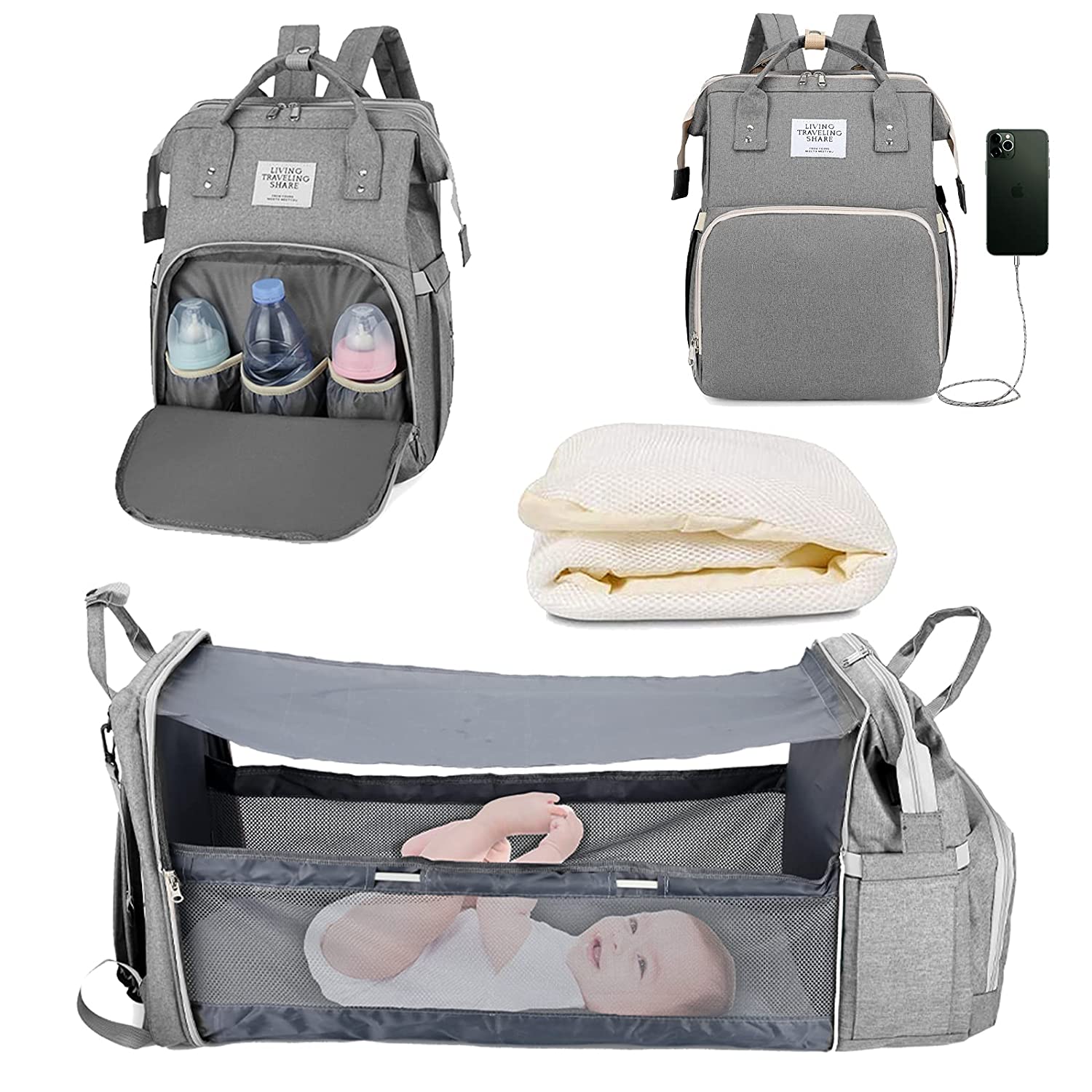 Sac à langer portatif | Berceau de voyage BabyNappy™ - Authentique bébé